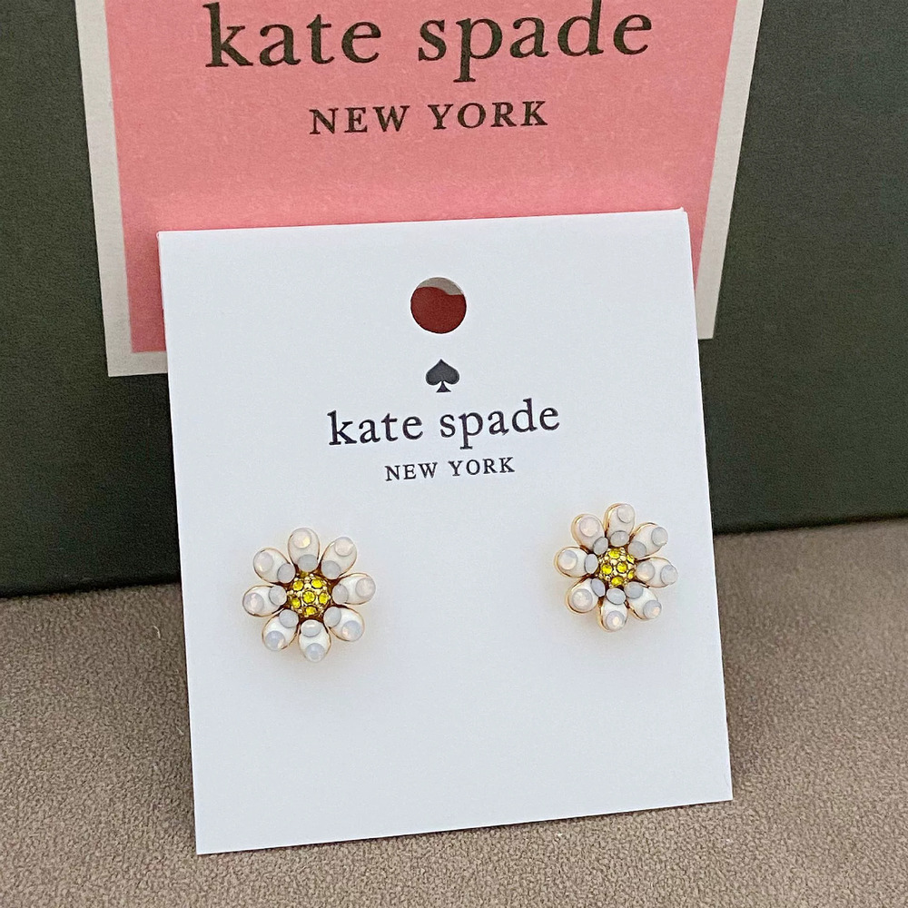 kate spade Daisy Flower Stud Earri Daisy Flower Stud Earrings Gold Crystal